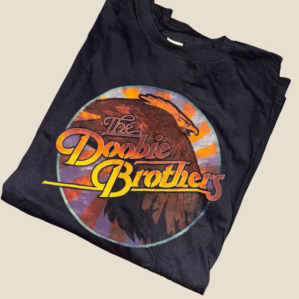 Gildan‎ The Doobie Brothers 2018 Tour Band T-Shirt Black Mens 2XL Eagle Graphic